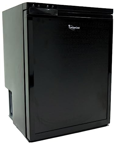 CamperCool 65 Litre 12v RV, Motorhome, Campervan, or Boat Fridge with removable freezer compartment in Black