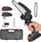 Mini motosega a batteria,Motosega Elettrica Portatile da 6 Pollici, Mini Motosega Ricaricabile Alimentata a Batteria per Rami, Patio, Casa e Giardino, Piccola Motosega con Motore Brushless