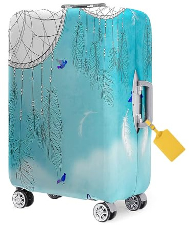 FANSU Elastisch Kofferhülle Wunderschön Mandala Druck Kofferschutzhülle Reisekoffer Cover, Waschbar Verdicken Kratzfest Gepäck Schutzhülle mit Reißverschluss (Hellblau,XL:30-32 Zoll)