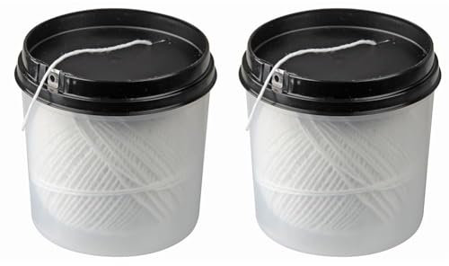 Fackelmann 12313 Koch-Bindfaden, 100m Küchen-Schnur in Spenderbox, Küchengarn für Fleisch, Gemüse oder,Fisch (Farbe: Weiß), Weiß, 6 Stück (Packung mit 2)