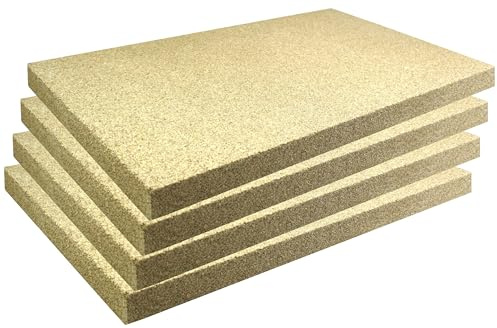 Vermiculite Platten Schamott Ersatz SF600 für die Feuerraum Auskleidung bis 1100°C Varianten (400 x 300 x 30 mm, 4 Stück)