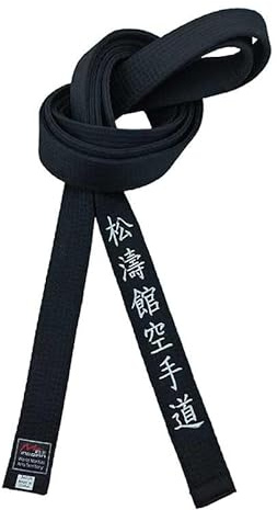 Songtaokan schwarzer Karate-Gürtel, bestickt, für junge Kampfsportarten, japanische Kampfsport, Breite 4 cm, White Word, 240cm