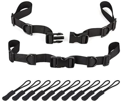 CTFRQC Backpack Chest Strap [2 Pack] Heavy Duty Adjustable Backpack Sternum Strap Chest Belt with 10 Pieces Zipper Pulls