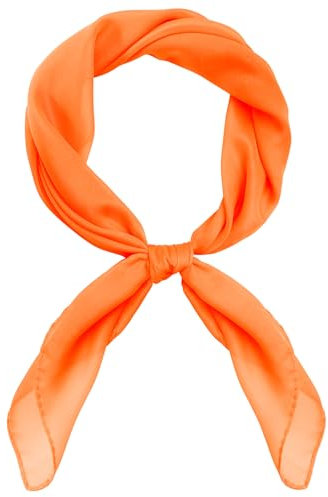 Pistha Chiffon-Schal, Band-Halstuch, quadratisches Taschentuch für Halloween, Herren, Damen, Jungen, Mädchen, Kostüm, Schal, Zubehör, Orange/Abendrot im Zickzackmuster (Sunset Chevron), 25.5*25.5 inch