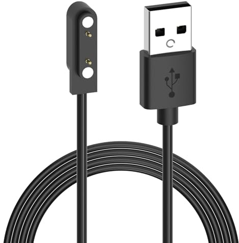 hafiuege Smartwatch Chargeur, Câble USB magnétique 2-Pin, pas de contact magnétique de 7,62 mm, câble de charge Compatible avec chargeurs de smartwatch