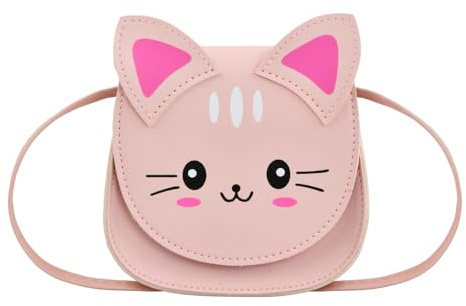 Anseom Sac a Main Fille, Sac à Bandoulière de Corps de Croix de Chat Sac à Bandoulière pour Filles Petit Mignon Bandoulière pour Petites Filles (Rose)