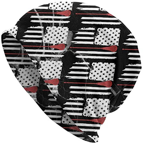 Herren Damen Beanie Mütze Lacrosse-Flagge Amerikanische Flagge Kopf Wraps Klassische Chemo Turban Kopftuch Weich Wintermütze Für Winter Skifahren Angeln