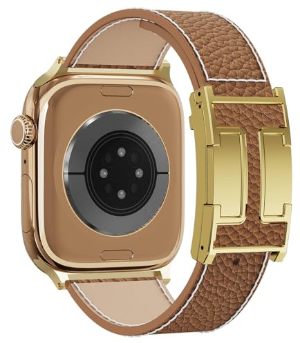 Bracelet de rechange en cuir magnétique compatible avec Apple Watch Ultra Strap 49 46 45 44 42 41 40 38 mm pour homme et femme iWatch Ultra 2/Ultra/SE/Série 10/9/8/7/6/5/4/3/2/6