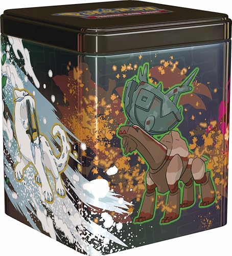 Pokémon-Sammelkartenspiel: Stapel-Tin-Box Schätze des Unheils - 3 Boosterpacks & 2 Stickerbögen (Deutschsprachige Version)