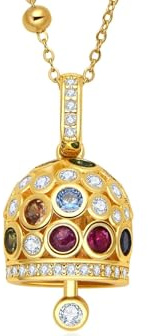 Dada Gioielli - Collier Campanella Capri avec pierres brillantes colorées et chaîne chapelet élégant 80 +10 cm