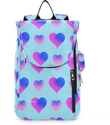Amooorous Tennis-Rucksack für Erwachsene, atmungsaktiv, rosa-blau, Farbverlauf, Valentinstag, Liebe, mehrere Tennis-, Badminton-Schlägertasche für Tennis, Badminton, Schlägerball, Tennis, Para