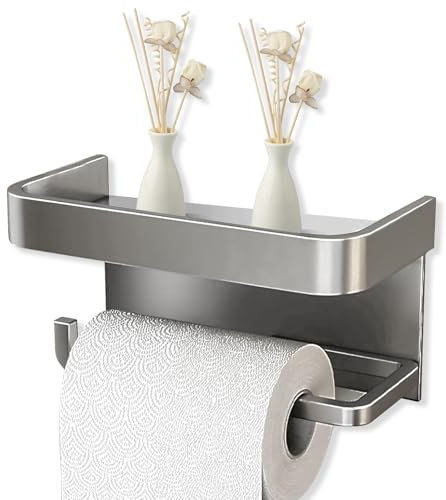 Porte Papier Toilette，Porte Papier Toilette sans percage，dérouleur Papier Toilette，Convient pour la Cuisine, Les Toilettes, la Salle de Bain et la Salle à Manger