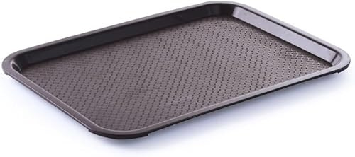HENDI Bandeja de Servicio, Mediana, Rectangular, Multiusos, resiste hasta 80°C, Bandeja para Servir Comida rápida, Bebidas, Fast Food, Bandeja de Cocina, 305x415x(H) 20mm, marrón, Polipropileno