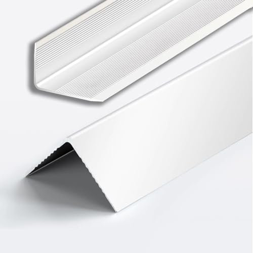 GAPECHNG Weiße Übergangsleiste In L-Form, Verkleidungsabdeckung Für Bodenleisten Aus Metall, Kantenschutz Für Wand- Und Türrahmen, Einfache Installation/25Mm*25Mm (1*1)
