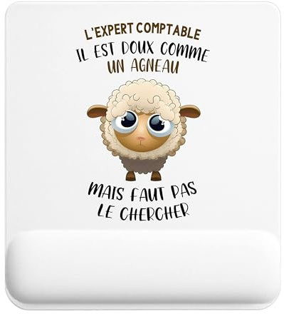 Planetee Tapis de Souris L'expert Comptable Agneau | Accessoire Bureau Ergonomique - Idéal pour Anniversaire, Collègue, Secret Santa Noël, Fête des Pères et Fête des Mères