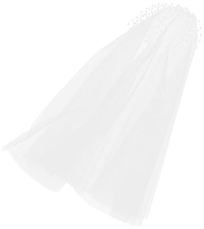 Healvian Schleier Haarschmuck Brauthochzeit Dusche Tulle Veil kurzer hochzeitsschleier Party brautkleid Brautschleier Haarschmuck für die Braut Hochzeitsschleier für die Braut Metall Weiß