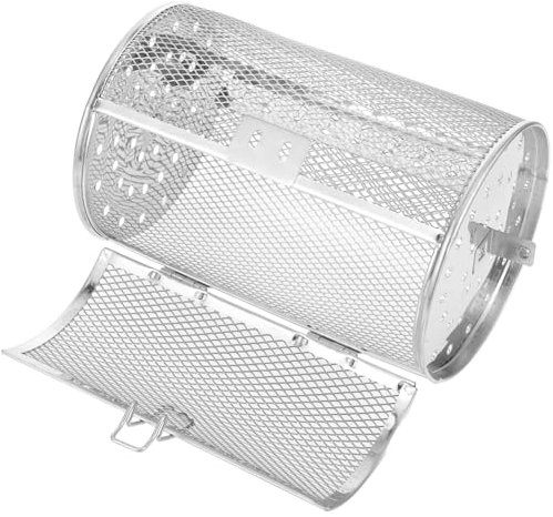 BEBEMOKO Cesta Para Asar Verduras y Brochetas Parrilla 360° De Acero Inoxidable Para Horno Eléctrico y Freidora De Aire, Jaula Giratoria Hebilla Segura, Accesorios Para Barbacoa y Cocina