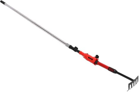 GLOGLOW Outils de Nettoyeur de Gouttières, Rasage de Râteau et de Scoop avec un Poteau d'extension de 5,57 Pieds pour les Outils de Nettoyant de Gouttière de Cour et de Débris de Toit Efficaces, en