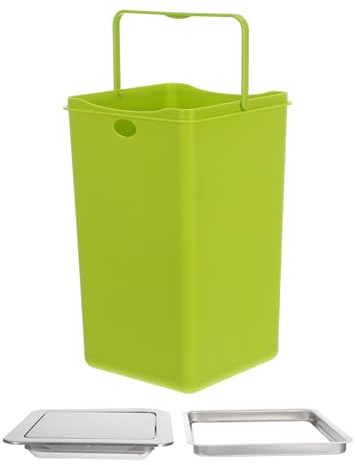 Toyvian Cubo de Basura Empotrable para Encimera de Acero Inoxidable 430 con Tapa Abatible Silenciosa Papelera Integrada de Cocina y Baño Sistema de Ahorro de Espacio para Hogar y