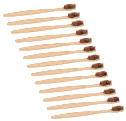 WEKAMOS 30pezzi Spazzolino da Dente in Bambù Setole Morbide Adatto per Viaggi Hotel e Famiglie Realizzato in Bambù Sostenibile Design Elegante