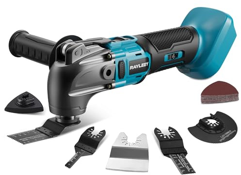RAYLEEY Oscillating Multi Tools for Makita 18V Battery, 23PCS Cordless Oscillating Tool Kit, 6-Speeds 8500-21000 OPM, 4° Oscillation Angle, Quick Change Blade System (No Battery)