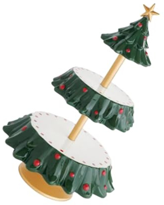 EXAOMBLE Espositore per Snack Natalizio in Resina Sicura Vassoio Portaoggetti Multifunzionale per Dolci e Piatti per Spuntini Decorazione da Tavolo per Feste di Natale e Celebrazioni