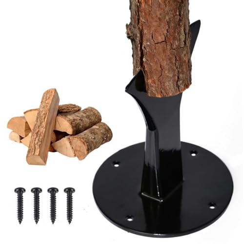 DREONVU Kindling Splitter Wood Splitter for Firewood Heavy Duty Forged Steel Manual Log Splitter for fireplaces, Camping, and Outdoor Use Black