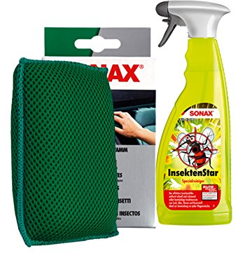 SONAX INSEKTENSCHWAMM FAHRZEUGPFLEGE + INSEKTENSTAR INSEKTENENFTERNER SPEZIALREINIGER