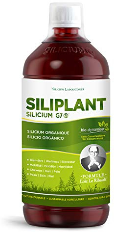 G7 Siliplant Verbesserte Formel. Silizium Flüssig auf Pflanzenbasis. Silizium Hochdosiert ideale für Knochen, Gelenke Vitamine, Haarvitamine und Nägeln. Erhöht die Elastizität der Haut. 33 Tage Kur.