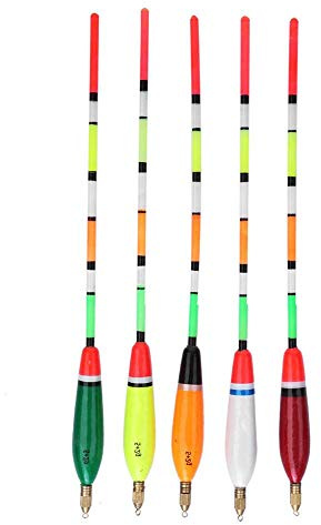 Keenso Angelschwimmer Bobber, 5 STK. Angelposen Balsaholz Bunt Angelschwimmer Angeln Bissanzeige Angelzubehör und Schwimmerset