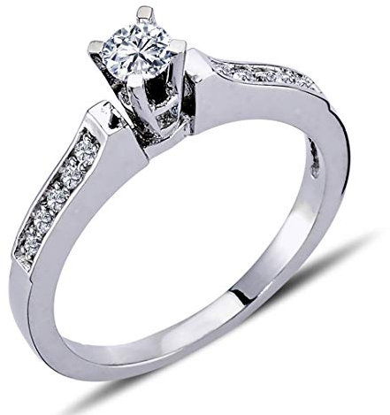 0,30 Carat Diamantring Solitär Verlobungsring in 14 Karat Weißgold