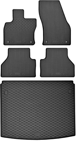 Passgenaue Kofferraumwanne und Gummifußmatten geeignet für VW Caddy 5-Sitzer ab 2021 EIN Set