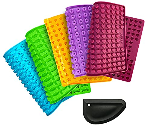 Collory Silikon Backmatten Starterpaket mit Schaber (6er Set), Backformen für Hundekekse und Leckerlis, Pralinenform, Lebensmittelecht (BPA-Frei)