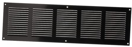 Lüftungsgitter Abluftgitter mit Insektenschutz Abluft Zuluft Metall Gitter (500x150mm, Schwarz)
