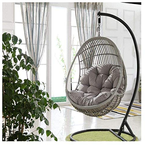 Garten Patio Rattan Schaukelstuhl Kissen, Schaukel Hängesessel Sitzkissen Hängen Ei Hängematten Stuhl Pads Wasserdicht Verdicken Nest Zurück Für Terrassengarten, 86 x 120 cm Möbeldekorat