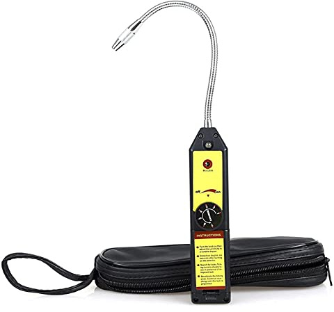 AC Vacuum Pump Exhaust Manifolds Freon Gas Leak Detector CFC Hfc Halogen Refrigerant Gas Leak Detector Air Conditioning R22a R134a Gas Analyzer AC Charging Kit (Color : Black)