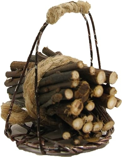 dekoprojekt Krippenzubehör Korb mit Reisig 4 cm