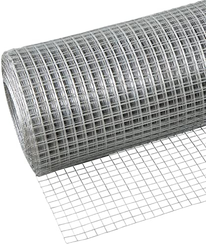 Generic - 304 Edelstahlmasche, Robustes Schweißgitter, Hardware-Stoff, 12mm Loch Volierendraht Drahtgitter Für Hühner, Kaninchen, Hunde, Gartenzaun (Color : Silver, Size : 1x4m)