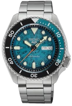 Seiko 5 sport skx quadrante blu stile scheletro. SRPJ45K1