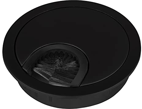 SOTECH Kabeldurchlass Metall Bohrmaß Ø 68 mm schwarz matt mit Bürstendichtung Kabeldurchführung Außen-Ø 76 mm