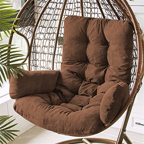 Hängesessel Stuhlauflage, Hängestuhl Auflage Niedriglehner Stuhlkissen Polsterauflage Hochlehner Rückenkissen Waschbar Sitzauflage Gartenmöbel Sitzpolster Gartenstuhl (Kaffee,Abnehmbar Waschbar)