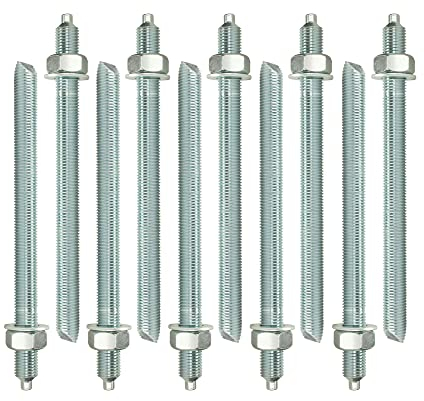 Isolbau Ankerstangen M16 x 220 mm - 10 Stück ETA Zulassung Gewindestange Verbundanker verzinkt mit Mutter & Unterlegscheibe Schwerlast-Anker Schwerlast-dübel
