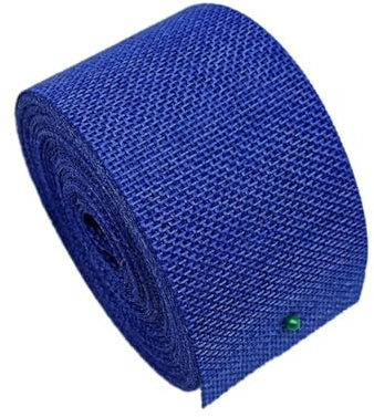 Wambere - 2 rotoli di nastro di iuta, 5 cm x 10 m - Nastro di iuta vintage naturale in tela di juta per creazioni artigianali, matrimonio, confezione regalo, Natale, decorazioni, blu navy