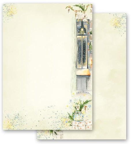 20 Blatt Briefpapier WINTERFENSTER - DIN A4 (210x297 mm), 90 g/m² - Weihnachtspapier