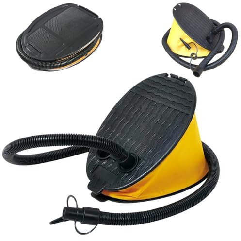 Powerful 5 Litre Foot Pump for All Inflatables, Lightweight Manual Air Bed Pump, Compact Design with 2 Nozzles, Sturdy Air Mattress Inflator