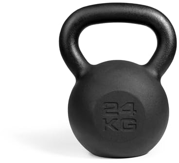 ZIRPO Kettlebell 24 kg, Kugelhantel aus Gusseisen, Kugelgewicht in 8 Varianten, Schwunghantel für Krafttraining, Workout und Profi Fitness, Schadstoffgeprüft