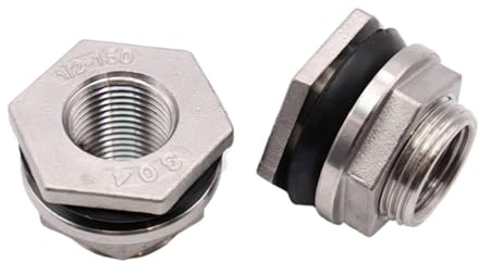 Gerrit 1PCS 1/2''3/4 1 1-1/4 1-1/2 2'' BSP Außengewinde 304 Edelstahl Rohr Fitting Mutter Wasser Tank Jointer Stecker (Color : Silver, Size : DN20 Female)