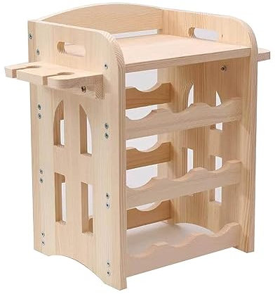Generisch Weinregal,Holzregale, Robustes Kiefernholzregal für die Arbeitsplatte, für Küche, Keller, Büro, Bar, luxuriöses Flaschenlagerregal für Standard-Flaschenhalter (Farbe: Natur-B) (Natural B)