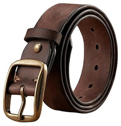 YLCYDLYU Gürtel Herren Dicke Kuhlattenkupfernadel Schnalle Wirklich Echter Ledergürtel Für Jeans Mode Casual Gürtel Männer Bund Retro Luxus Männlicher Gurt