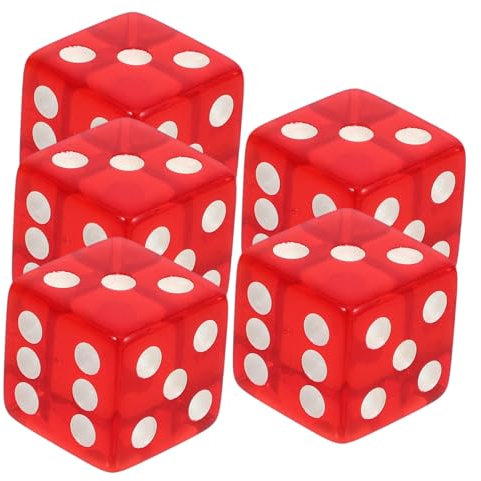 ifundom 5stücke Sechsseitige Acrylwürfel Spielwürfel Transparente Würfel Mehrseitige Würfel Für Partyspiel Und Brettspiel Requisiten